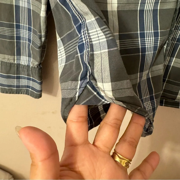 JCrew Plaid  Button Down Longsleeve Shirt Blue Gray Mens Size S - Picture 3 of 8